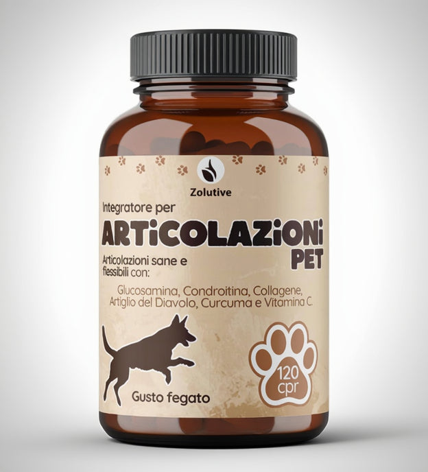 Integratore Articolazioni Cane 120 Compresse con Glucosamina, Condroitina, Curcuma, Artiglio del Diavolo, Vitamina C