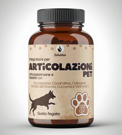 Integratore Articolazioni Cane 120 Compresse con Glucosamina, Condroitina, Curcuma, Artiglio del Diavolo, Vitamina C